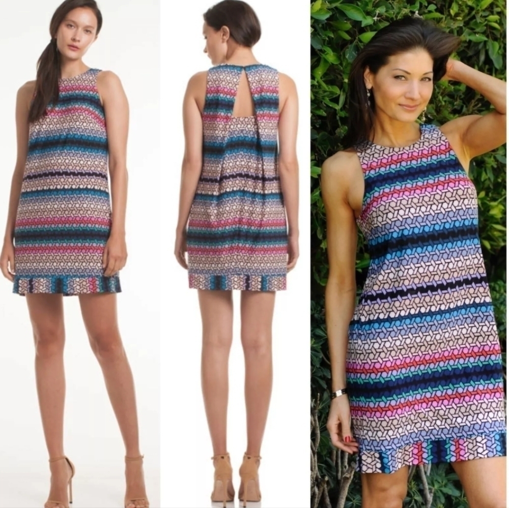 Trina Turk Boho Macee Lupine Lattice Sleeveless Tank Dress Women's Size 6